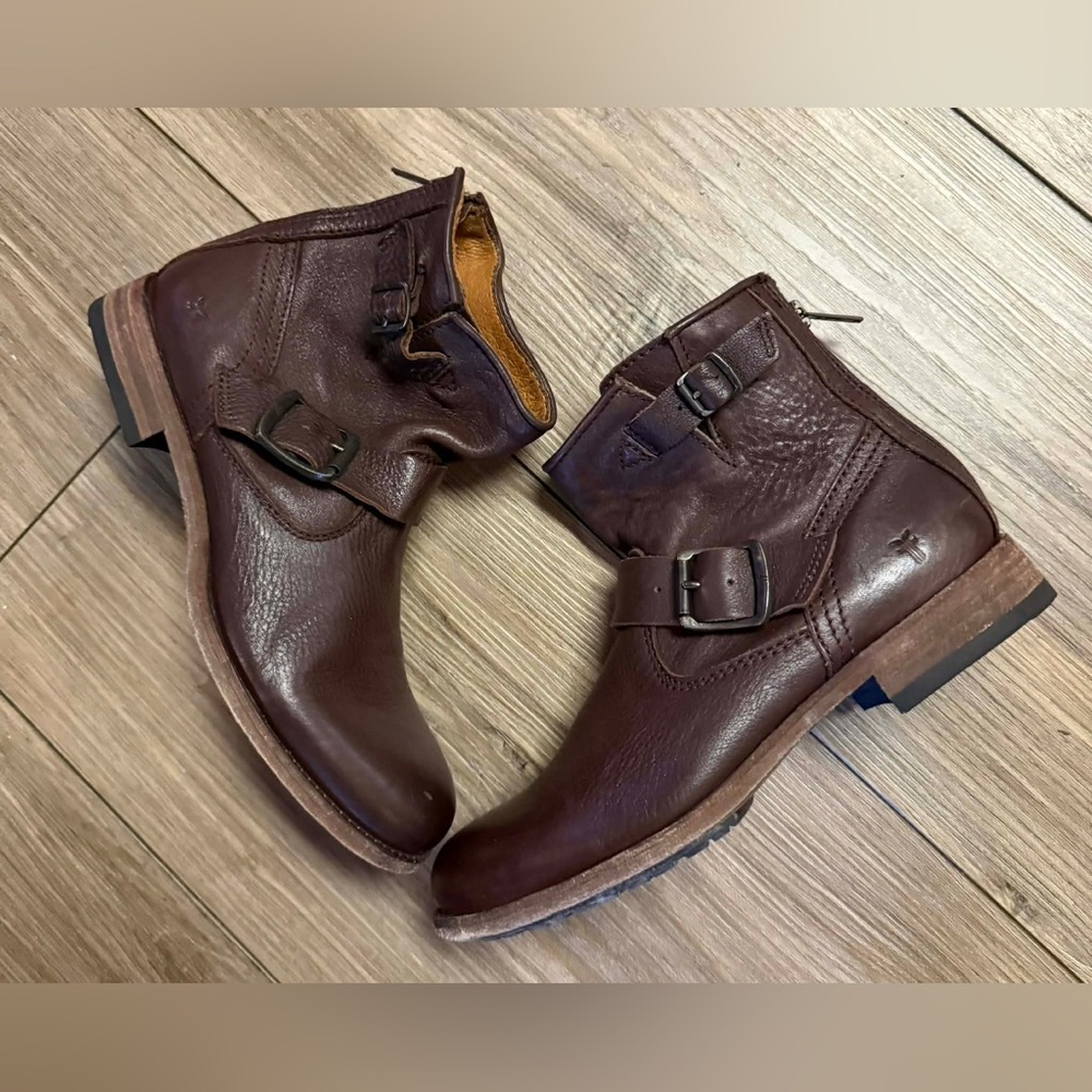 Frye Brown Leather Ankle Boots